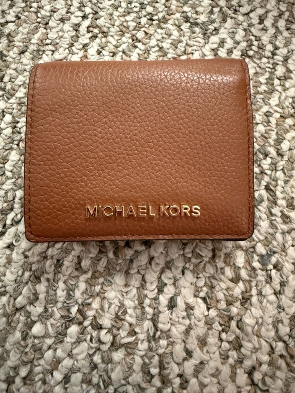 Michael Kors Jet Set Brown Pebbled Leather Wallet
